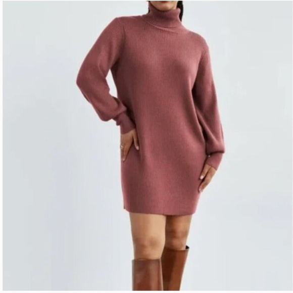 Aritzia Wilfred Merino Wool Turtleneck Sweater Dress in Black Sz XS - Picture 9 of 9